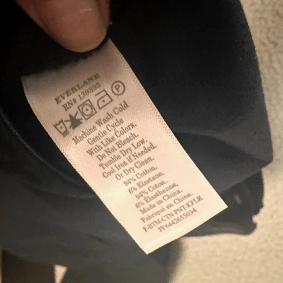 EVERLANE The Side-Zip Stretch Cotton Pants size 2 Black Trousers Comfort Quality - Picture 12 of 16